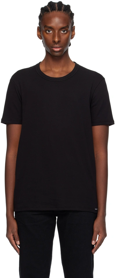 Tom Ford Black Crewneck T-shirt In 002 Black
