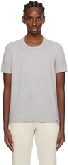 Tom Ford Grey Cotton T-shirt Vneck In White