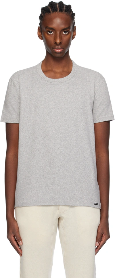Tom Ford Gray Crewneck T-shirt In 020 Grey