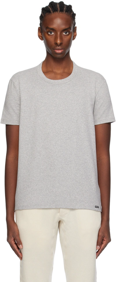 Tom Ford Stretch Cotton And Modal-blend T-shirt In Gray