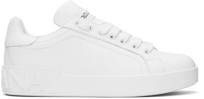 Dolce & Gabbana White Calfskin Portofino Sneakers