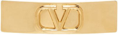 Valentino Garavani Gold Vlogo Signature Hair Clip