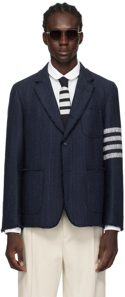 Thom Browne Navy 4-bar Blazer In 415 Navy