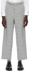 THOM BROWNE GRAY & WHITE CHECK TROUSERS