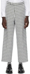 Thom Browne Backstrap-detail Checked Tailored Trousers In 035 Med Grey