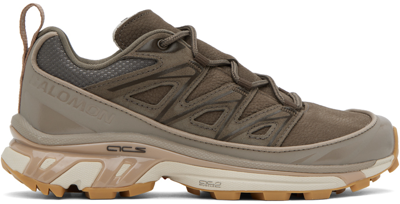 SALOMON BROWN XT-6 EXPANSE LEATHER SNEAKERS