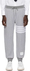 Thom Browne Gray Check Sweatpants In 055 Lt Grey