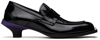 Untitlab Black Heel Derbys In Purple Black