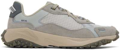 Hugo Gray Mixed-material Ripstop Mesh Sneakers In Open Grey 062