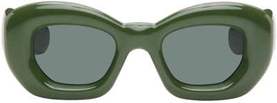 Loewe Men's Inflated Acetate-nylon Butterfly Sunglasses In Sdkgrn/grn