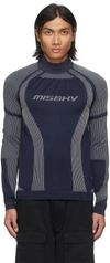 Misbhv Black Quarter-zip Sweater In Navy/white