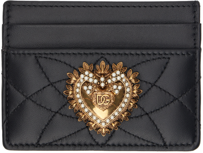 Dolce & Gabbana Black Devotion Card Holder In Nero