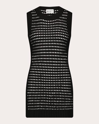 Matthew Bruch Knit Mesh Mini Dress In Black