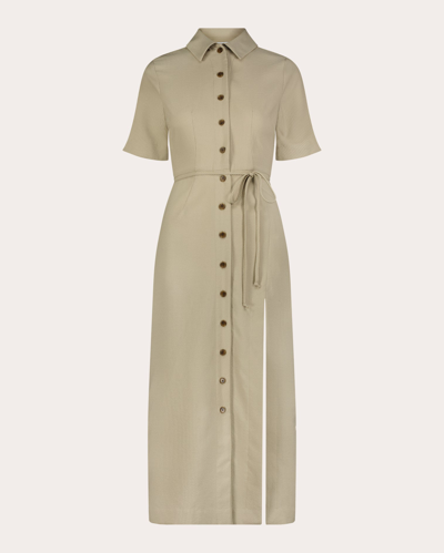 Matthew Bruch Button-up Midi Shirt Dress In Ivory