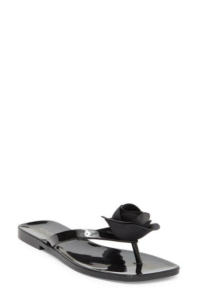 Jeffrey Campbell So Sweet Flip Flop In Black Shiny