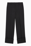 COS TURN-UP WIDE-LEG WOOL TROUSERS