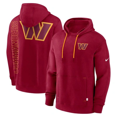 Nike Washington Commanders Layered Logo Statement  Men's Nfl Pullover Hoodie In Red