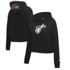 PRO STANDARD PRO STANDARD BLACK MIAMI HEAT 2023/24 CITY EDITION CROPPED PULLOVER HOODIE