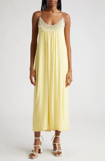 Zimmermann Matchmaker Diamante Slip Dress In Yellow