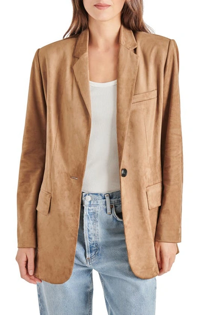 Steve Madden Imaan Faux Suede Blazer In Beige