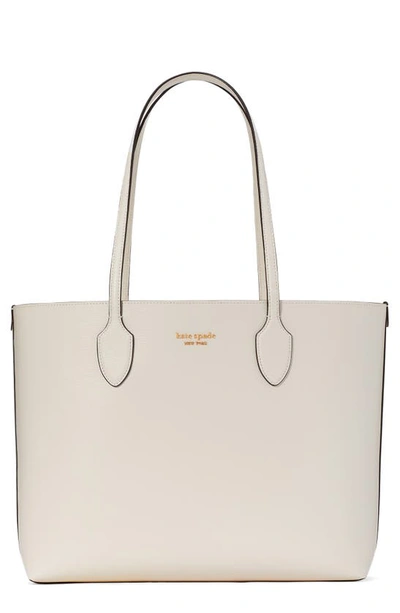 Kate Spade Large Bleecker Leather Tote In Cream.