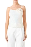 Endless Rose Sequin Rosette Camisole In Opal