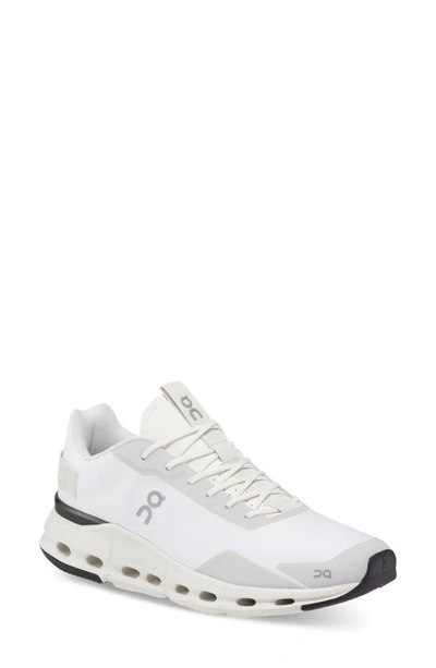 On Women's Cloudnova Form Lace Up Running Trainers In White/black