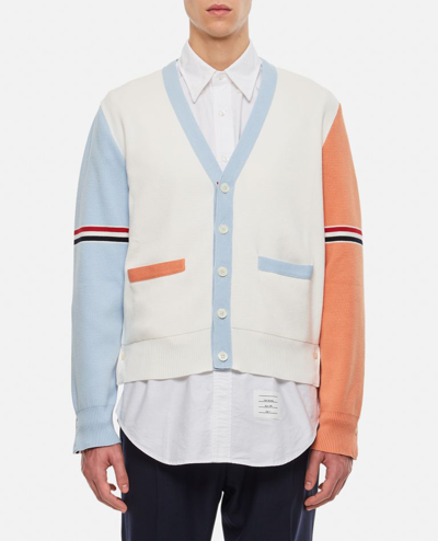 Thom Browne Colour-block Cotton Cardigan In Multicolor