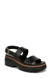 Naturalizer Darry-sling Lug Sole Sandals In Black Leather