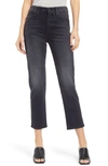Mother Tomcat Hi-rise Cropped Jeans In Lies Lies Lies