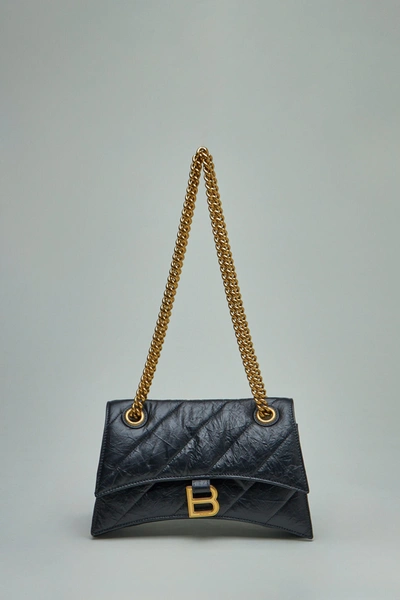 Balenciaga Women's Black Quilted Leather Shoulder Handbag With Gold-tone Chain And Hardware