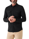Faherty Sherpa Lined Shirt Jacket In Heathered Black