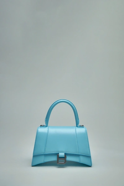 Balenciaga Hourglass Small Top Handle Bag In Blue