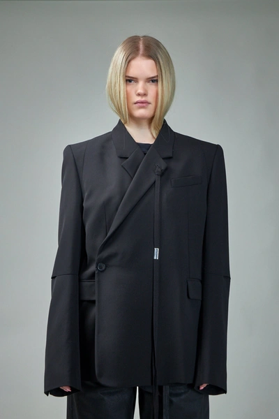 Ann Demeulemeester Ignatius Wrap Tailored Jacket In Black