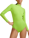 Cynthia Rowley Women's Neoprene-blend Wetsuit In Neon Green