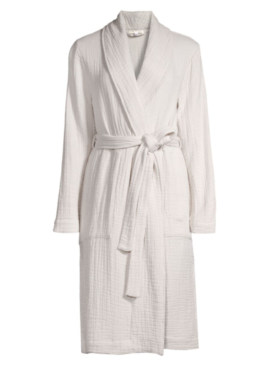 Skin Women's Zoey Belted Textured Cotton Gauze Robe In Moon Beam