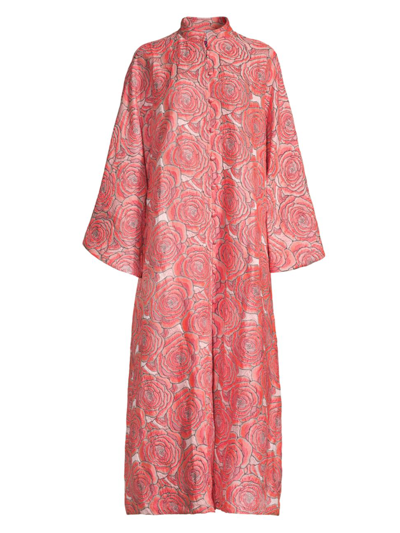 La Vie Style House Women's Carnation-print Maxi Dress In Orange Multi