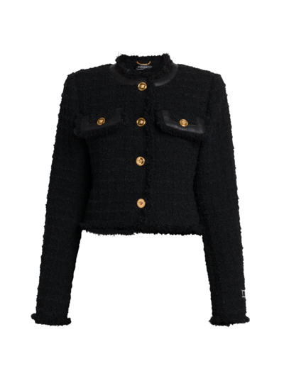 VERSACE WOMEN'S TEXTURED TWEED HERITAGE JACKET