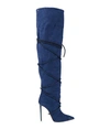 Elisabetta Franchi Woman Boot Blue Size 5 Textile Fibers, Leather