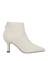 Annaëlle Woman Ankle Boots Ivory Size 11 Leather In White