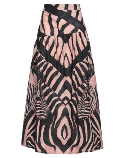 Connor & Blake Animal Print Cotton Skirt In Cipria