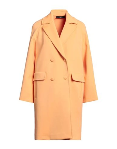 Weekend Max Mara Woman Coat Apricot Size Xs Polyester, Cotton, Elastane In Orange