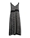 Shirtaporter Woman Midi Dress Black Size 8 Viscose In Black