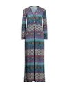 Siyu Woman Maxi Dress Pastel Blue Size 8 Polyamide, Elastane