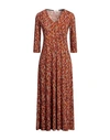 Siyu Woman Midi Dress Rust Size 10 Polyamide, Elastane In Red