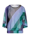 Siyu Woman Top Dark Purple Size 4 Silk, Elastane In Purple