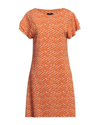 Rrd Woman Mini Dress Orange Size 6 Polyamide, Elastane