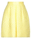 ERMANNO SCERVINO ERMANNO SCERVINO WOMAN MINI SKIRT YELLOW SIZE 6 POLYESTER, SILK, POLYAMIDE