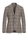 Lardini Man Blazer Khaki Size 40 Linen, Silk, Wool In Brown