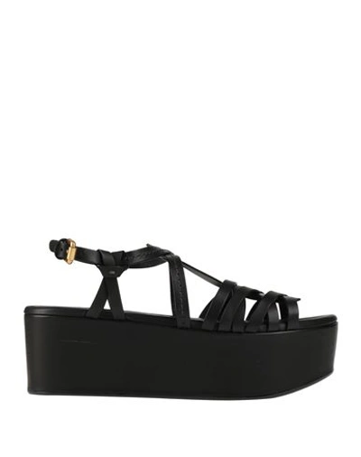See By Chloé Woman Sandals Black Size 10 Leather